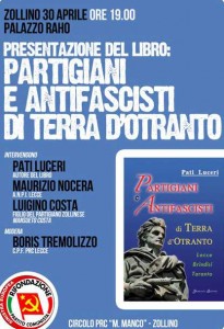 a zollino si presenta "Partigiani e Antifascisti di Terra D'otranto