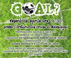 Melendugno: Salento Social Tourism organizza una partita di calcio a 5 di “Non vedenti”