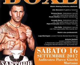 Boxe a Martano: Santoro vs Mantegna. Il ritorno di “El Dynamita” sul ring